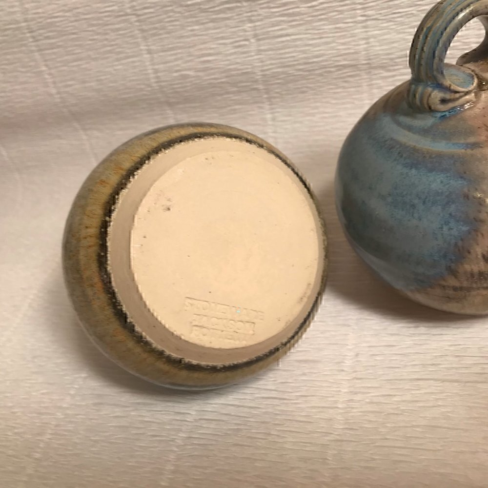 Artisan Ceramic Salt and Pepper Shaker Set - Blue Glaze - Picture 4 of 8